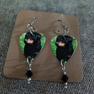 Women's DACHSHUND DOG BREED GUITAR PICK EARRINGS